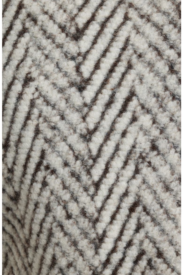 Chevron Knit Jacket, Alternate, color, WHITE BROWN