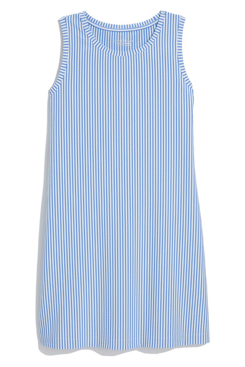 Seersucker UPF 20+ Shift Dress, Alternate, color, FEEDER BREAKER BLUE