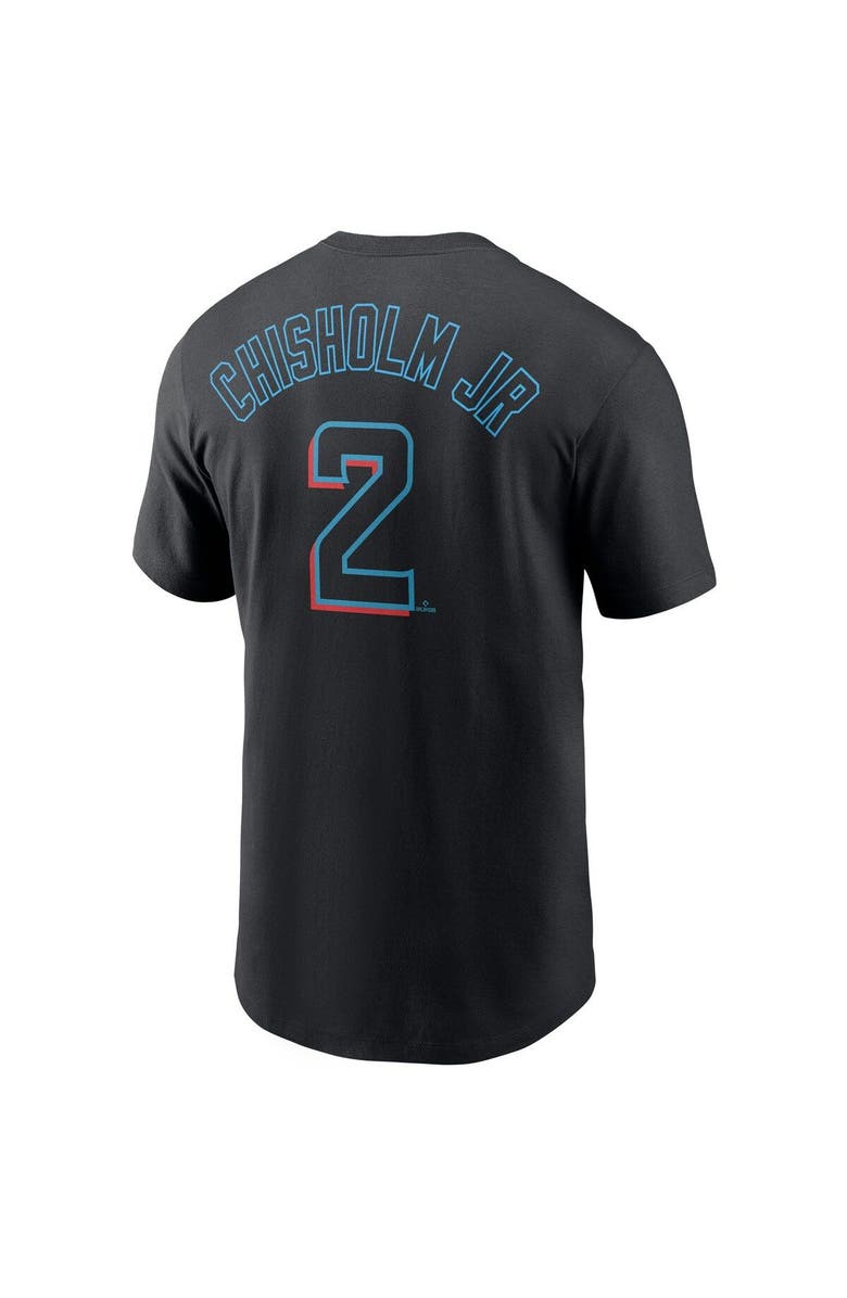 Nike Men's Nike Jazz Chisholm Jr. Black Miami Marlins Name & Number T-Shirt, Alternate, color,