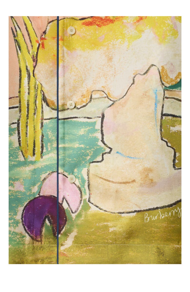 Burberry Highgrove Fountain Silk Shirt, Alternate, color, Harbour Green