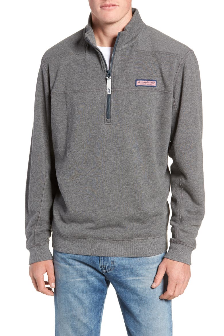 Collegiate Half Zip Pullover, Main, color, CHARCOAL