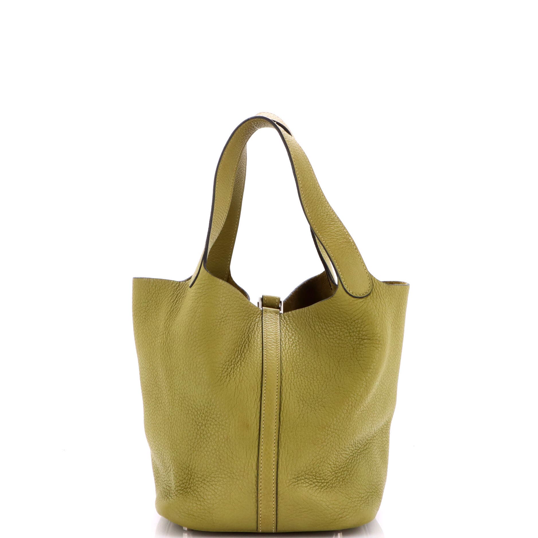 Pre-Owned Hermes Picotin Lock Bag Clemence MM, Alternate, color, Vert Chartreuse