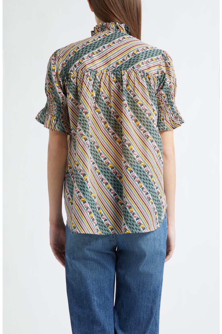 Marnie Floral Ruffle Top, Alternate, color, ROSE STRIPE