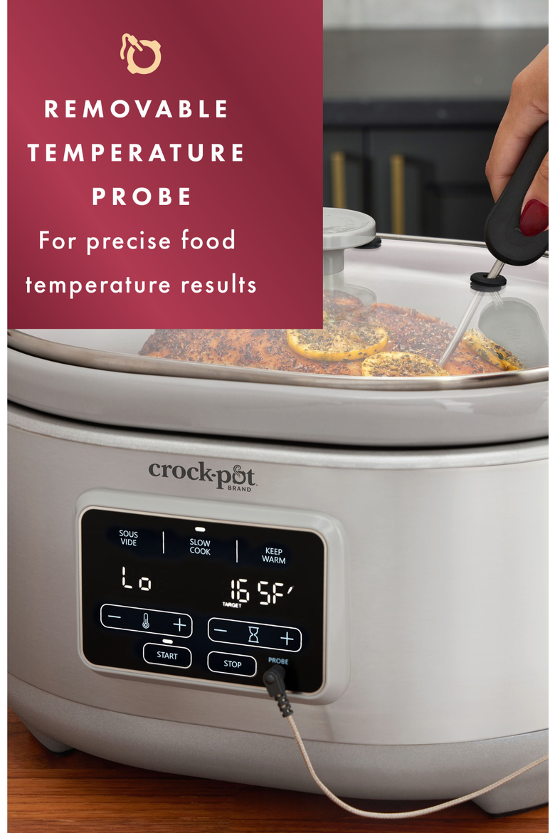 Programmable 7-Quart Cook & Carry Slow Cooker with Sous Vide, Stainless Steel, Alternate, color, Stainless Steel