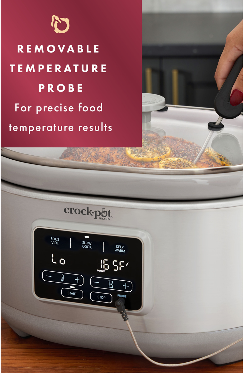 Crock-pot Programmable 7-Quart Cook & Carry Slow Cooker with Sous Vide, Stainless Steel, Alternate, color, Stainless Steel