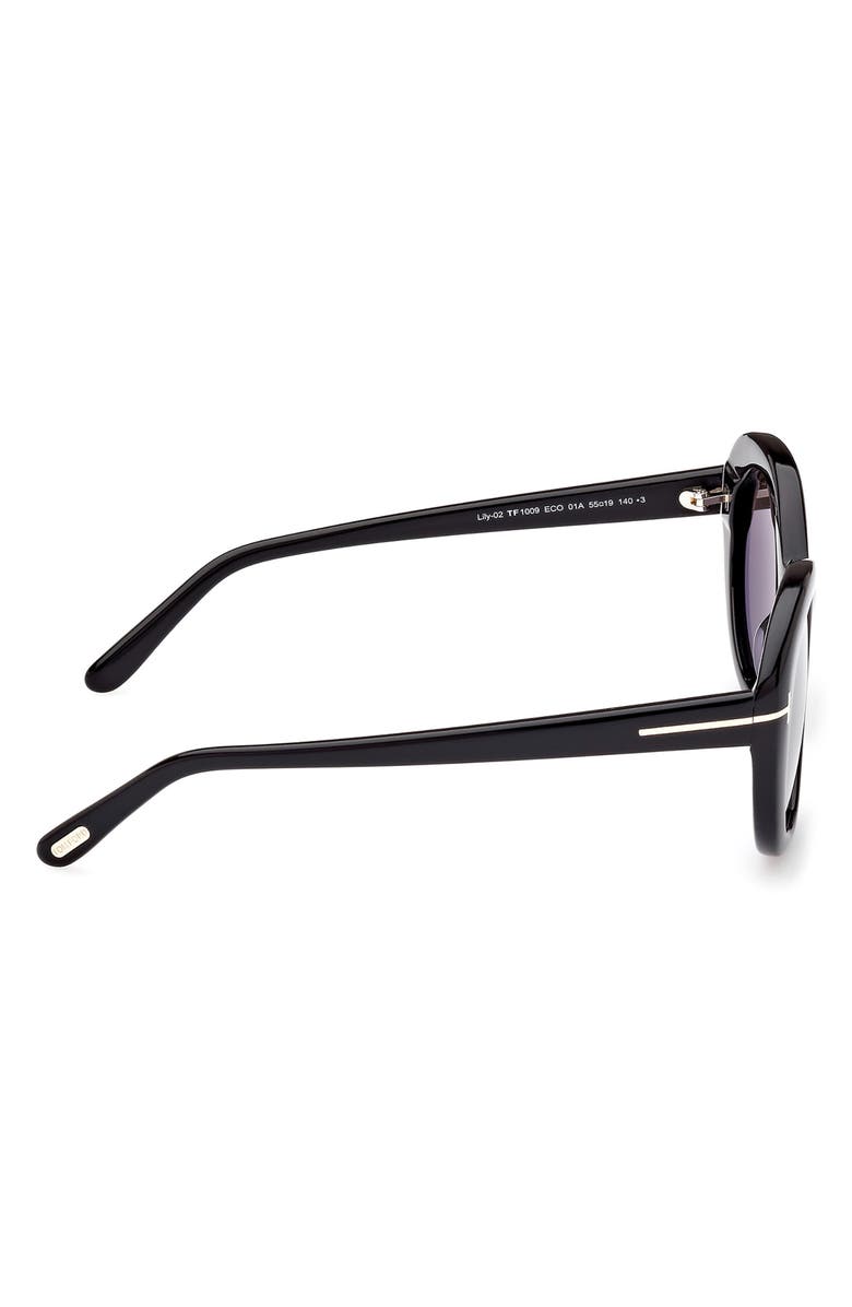 TOM FORD 55mm Cat Eye Sunglasses, Alternate, color, Shiny Black / Smoke