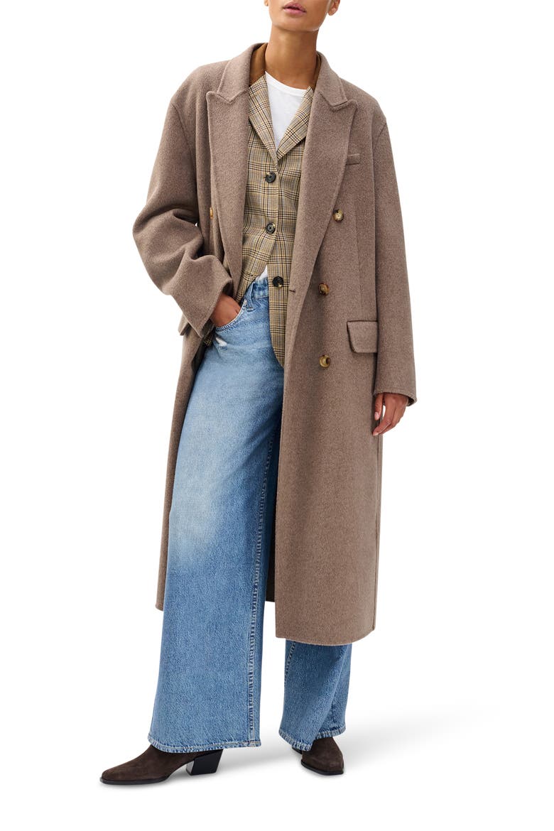 Vasso Double Breasted Wool Blend Coat, Main, color, TAUPE