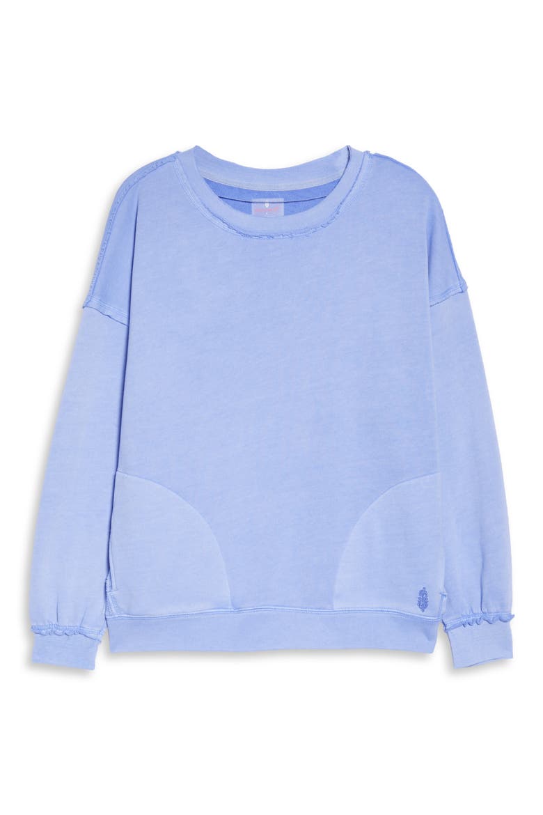 Free People FP Movement Metti Crewneck Sweatshirt, Alternate, color, CERULEAN DREAMS