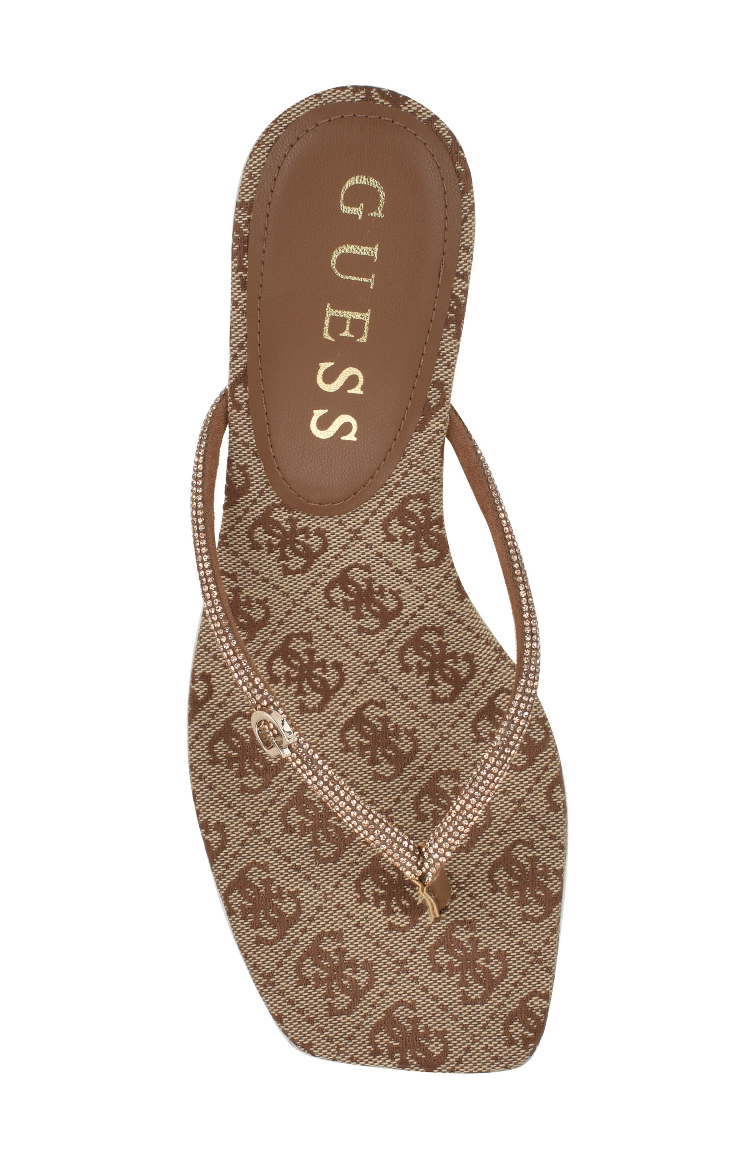 Crystal Embellished Sandal, Alternate, color, BROWN/ GOLD