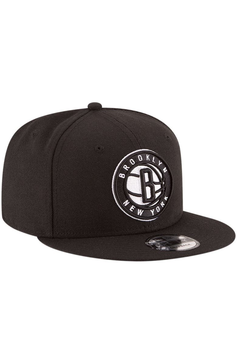 New Era Men's New Era Black Brooklyn Nets Official Team Color 9FIFTY Snapback Hat, Alternate, color, Black