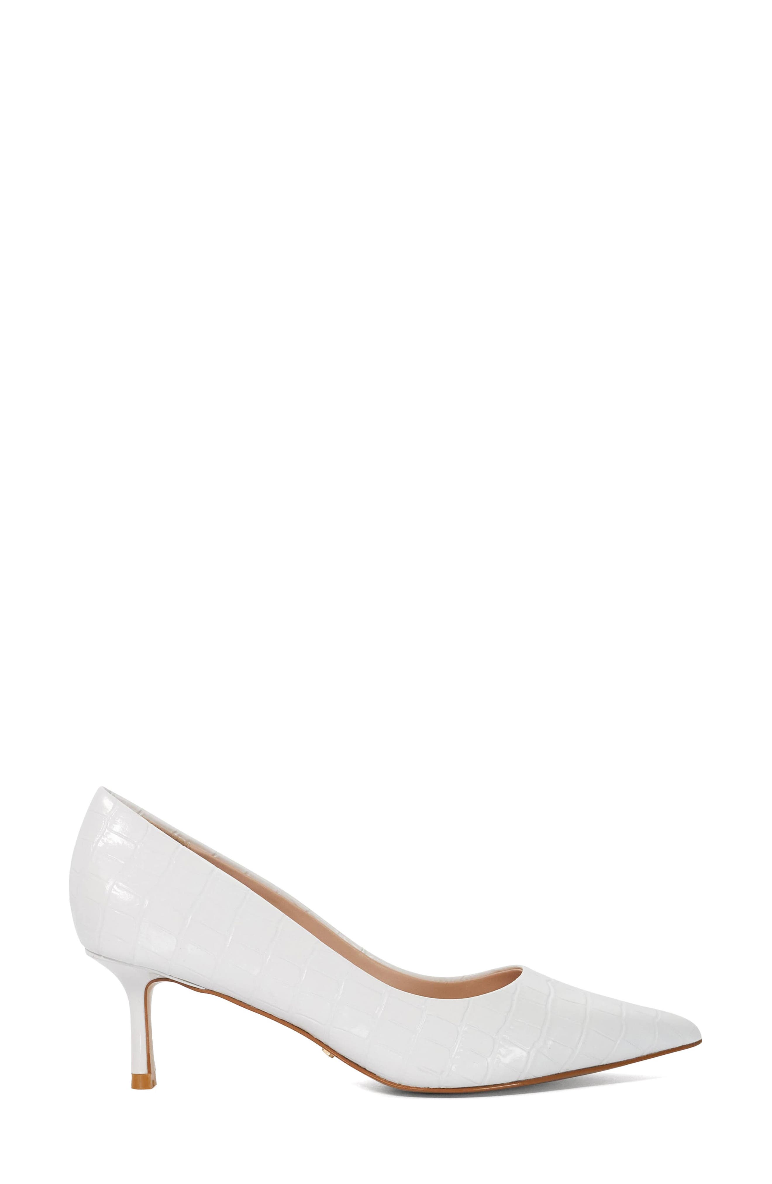 Dune London Achievable Pointed Toe Pump, Alternate, color, White