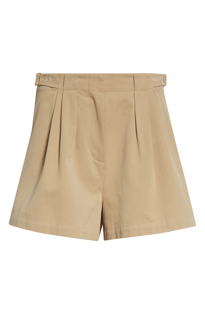 Ulla Johnson Kira Pleated Cotton Shorts, Alternate, color, Sahara