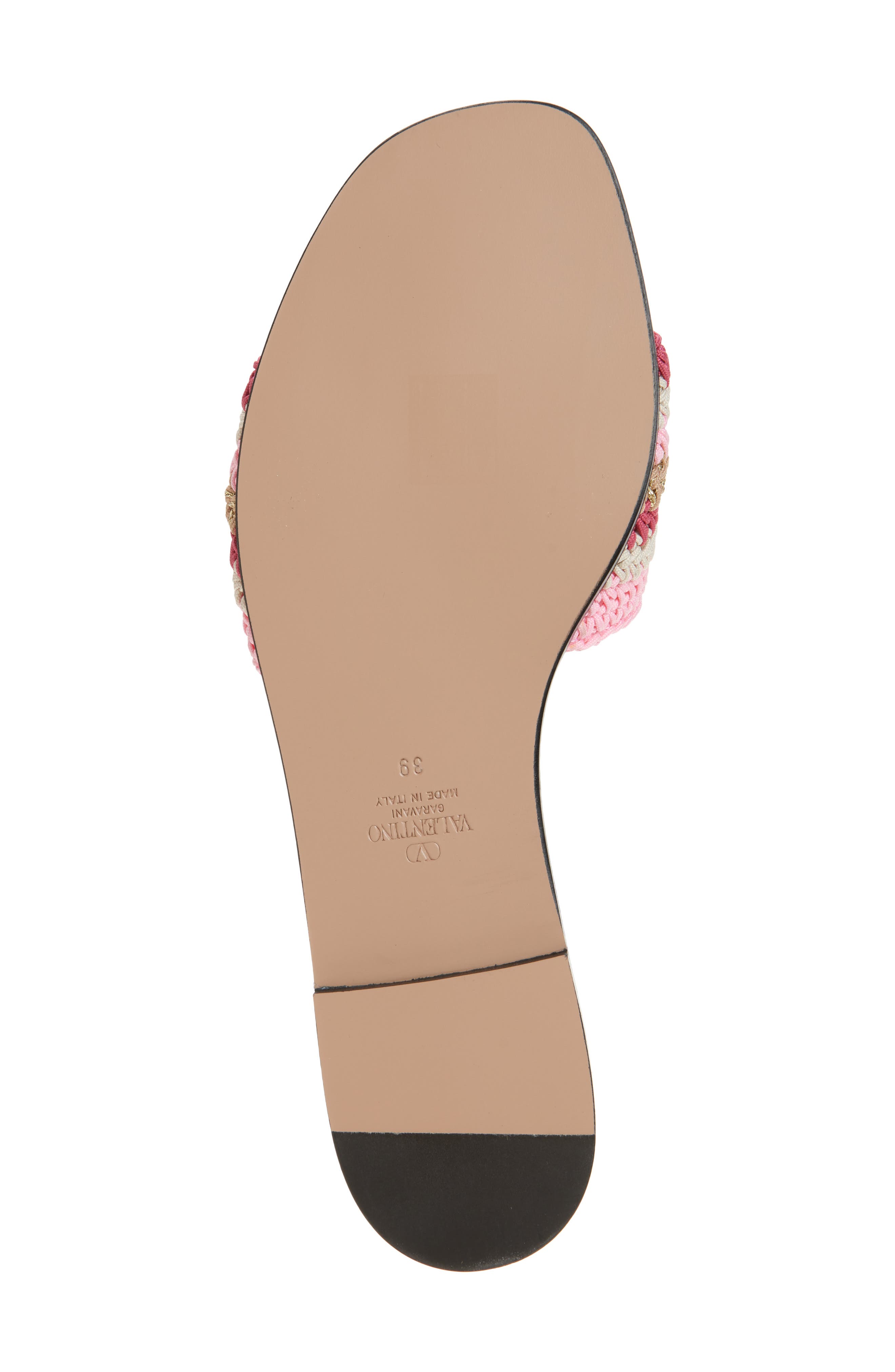 Valentino Garavani VLOGO Crochet Slide Sandal, Alternate, color, 