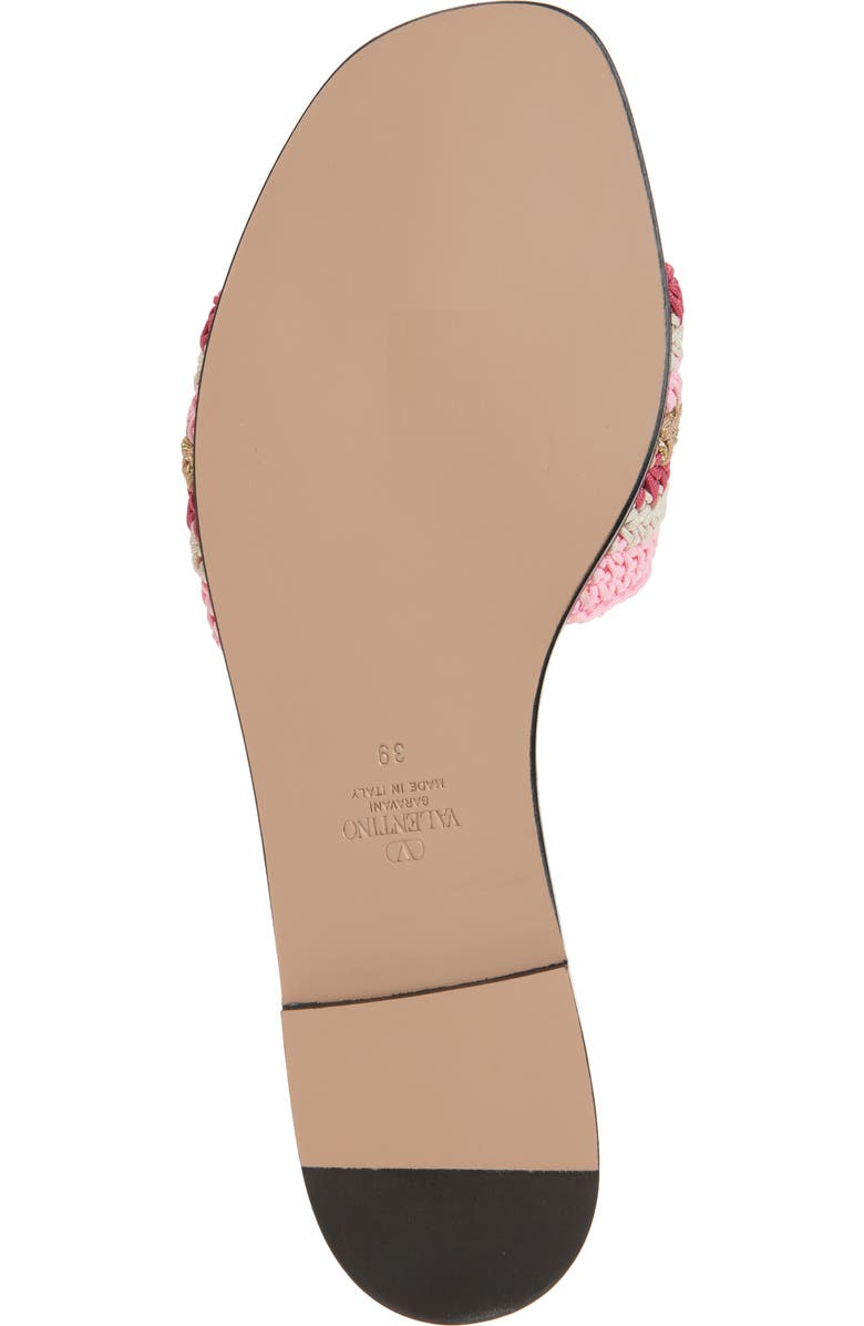 Valentino Garavani VLOGO Crochet Slide Sandal, Alternate, color,