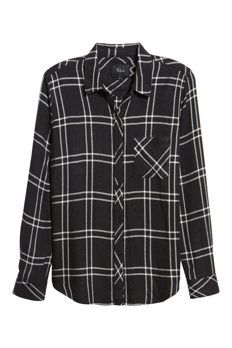 Hunter Plaid Shirt, Alternate, color, SPECKLED BLACK