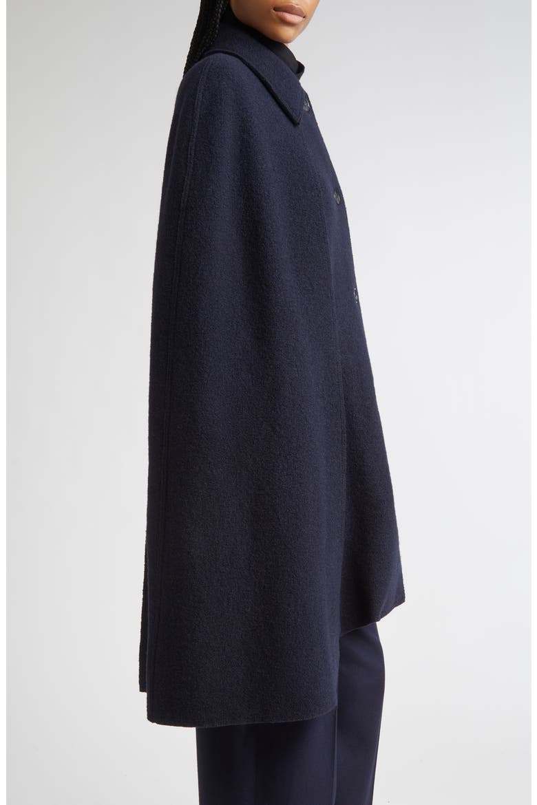 Wool Bouclé Cape Coat, Alternate, color, NAVY