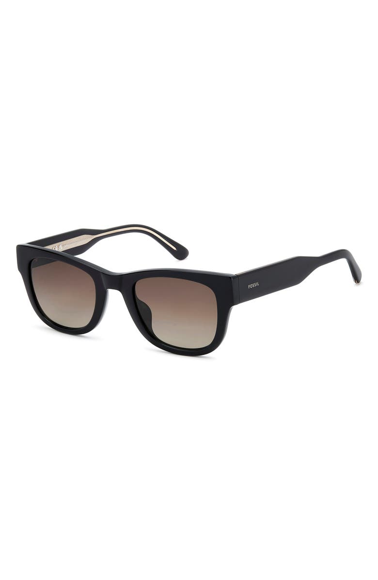 Fossil 50mm Gradient Square Sunglasses, Alternate, color, Black/ Brown Sf