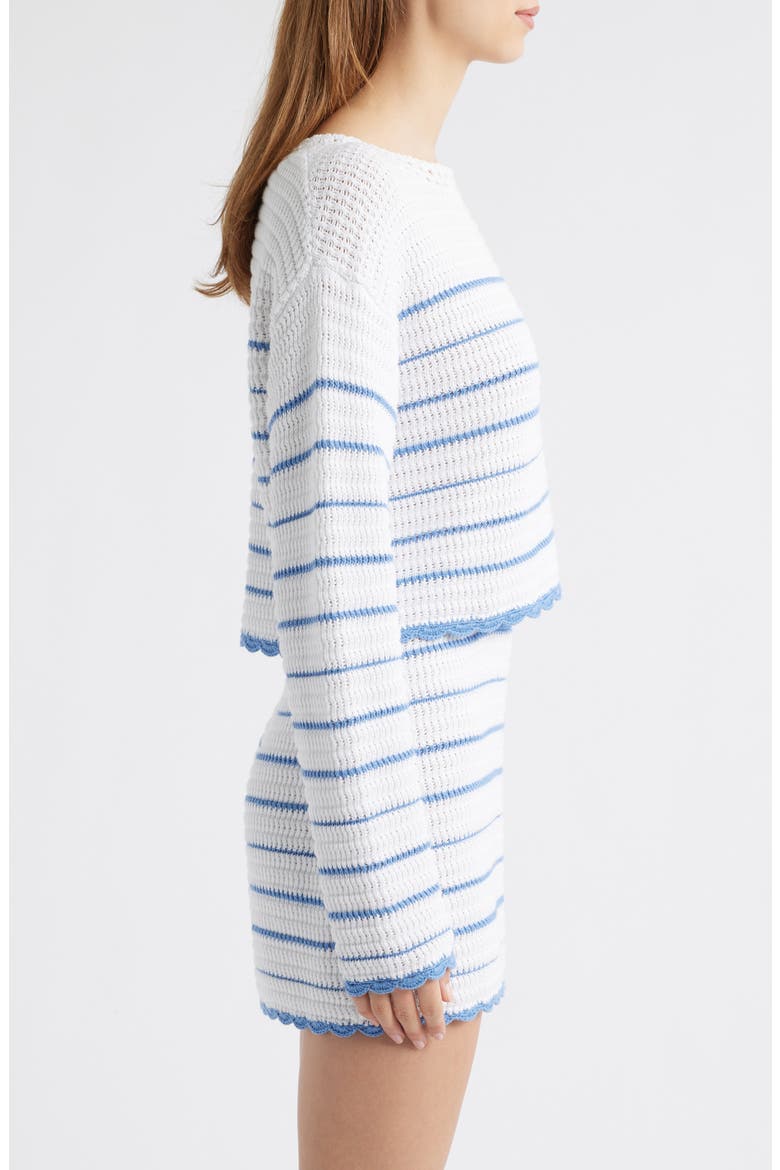 Shore Crop Cotton Sweater, Alternate, color, MARITIME STRIPES