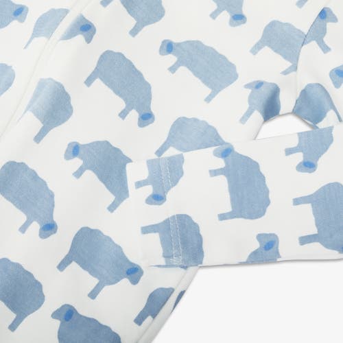 Primary Baby Organic Animal Friends Zip Footie In Stream Baby Sheep