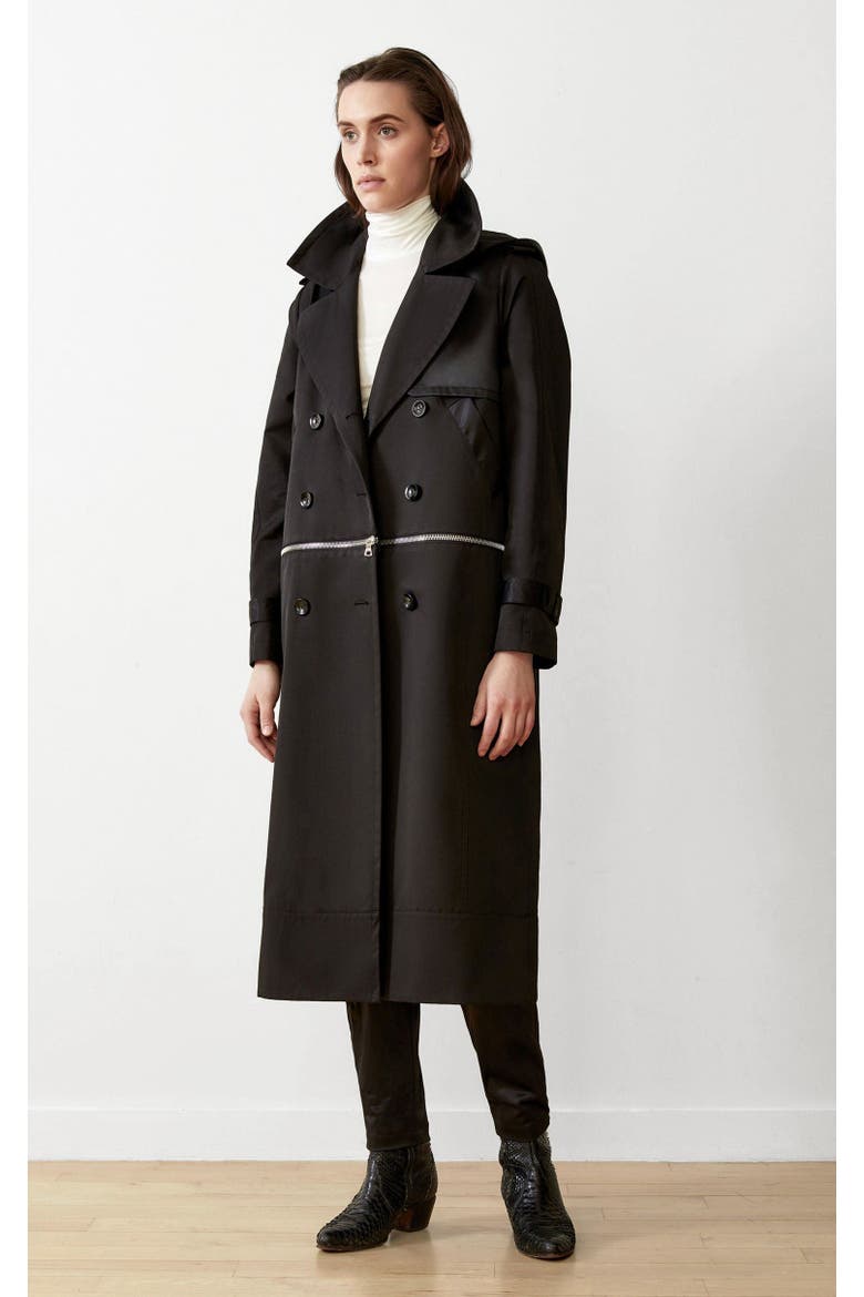 Water-Resistant Convertible Trench Coat, Alternate, color, Black