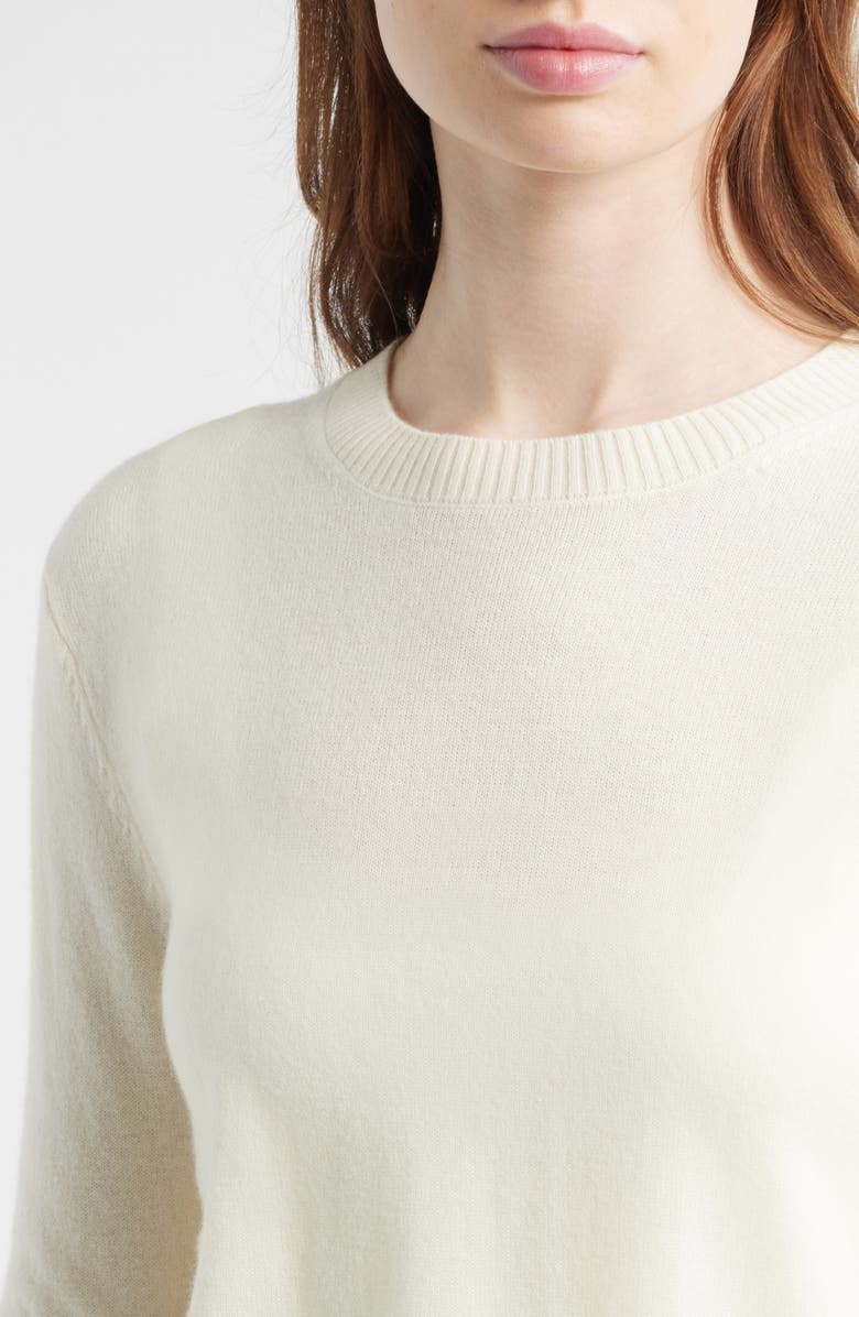HOUSE OF CB Rochelle Wool & Cashmere Crewneck Sweater, Alternate, color, Ivory