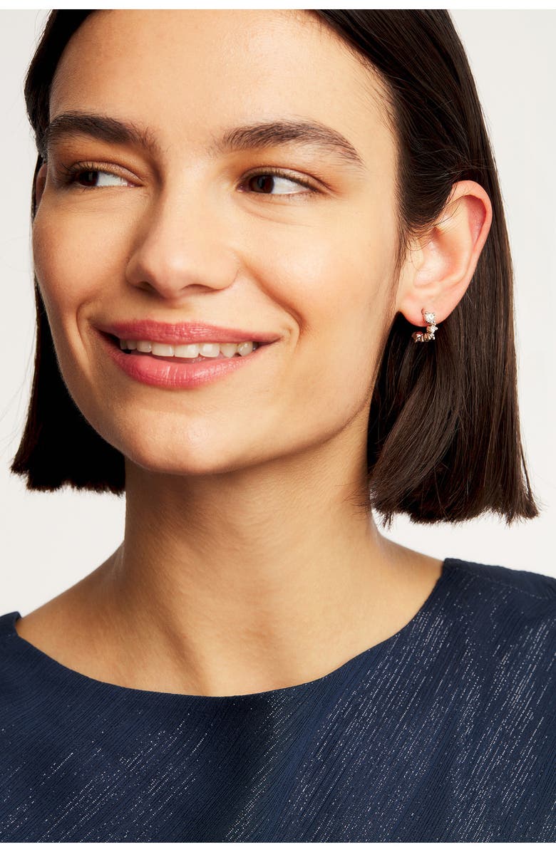 Ted Baker London Cresita Crystal Nano Hoop Earrings, Alternate, color, Silver Clear Multi Crystal