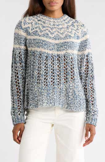 Theory Chevron Felted Wool & Cashmere Knit Sweater
