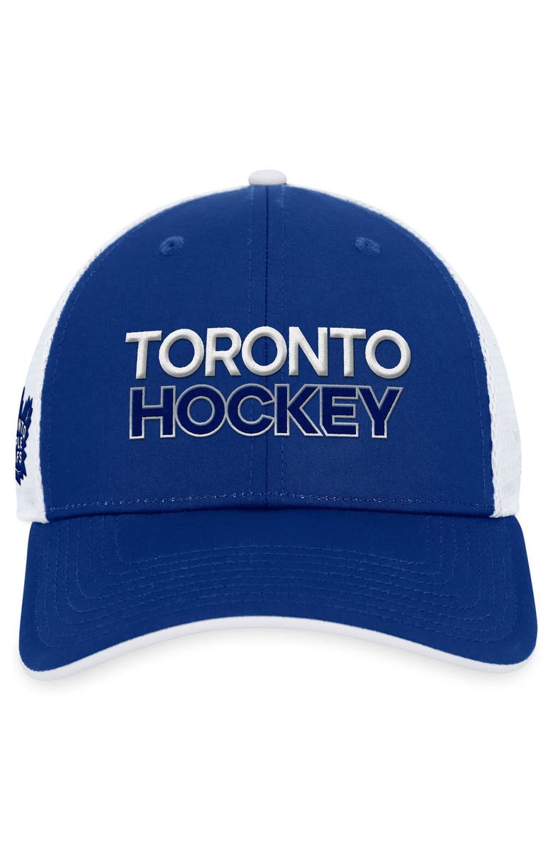 FANATICS Men's Fanatics Branded  Blue Toronto Maple Leafs Authentic Pro Rink Trucker Adjustable Hat, Alternate, color, 