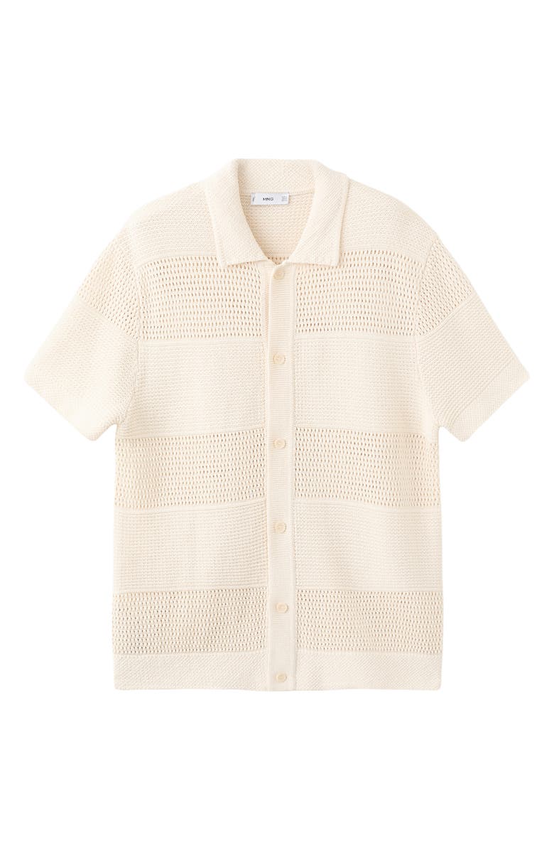 MANGO Open Stitch Shirt, Alternate, color, Ecru