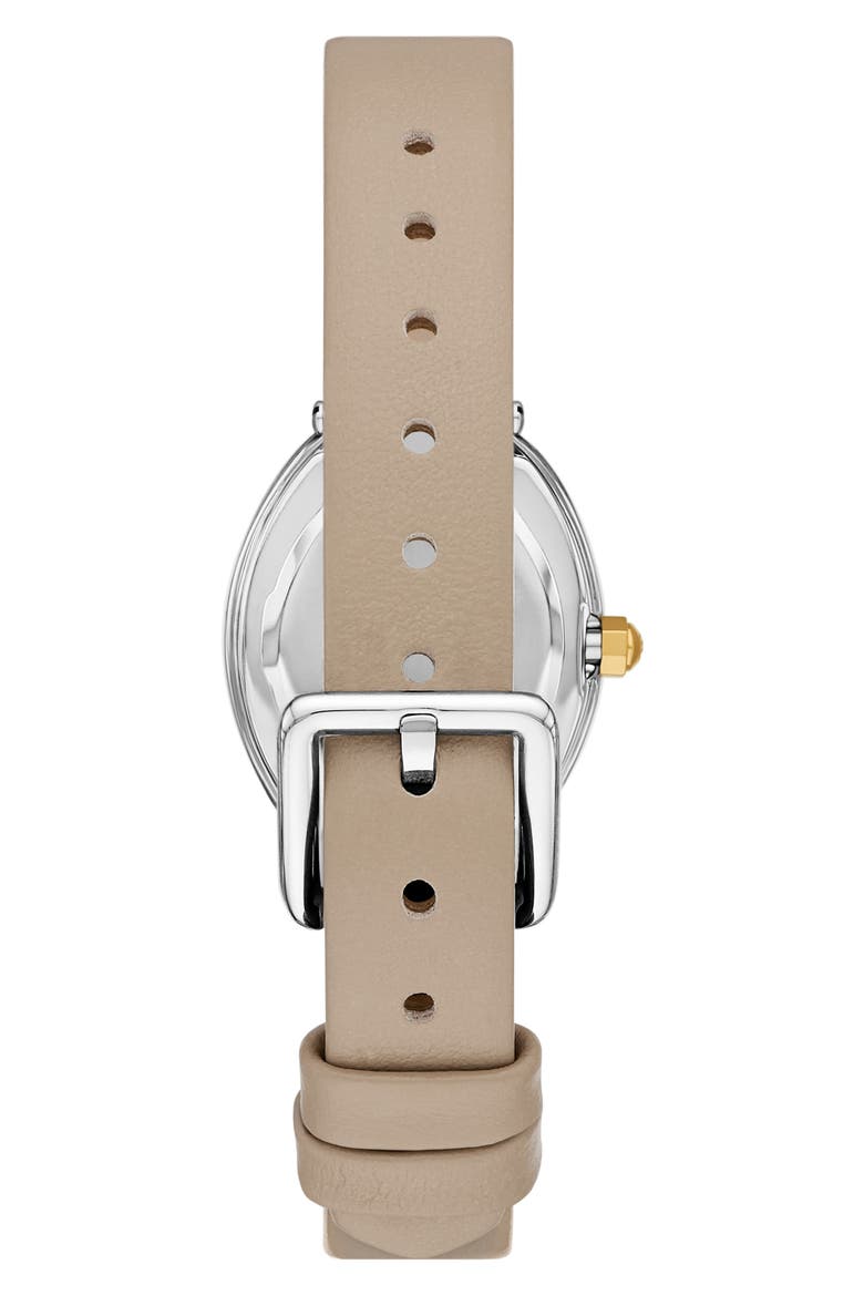 The Oval Leather Strap Watch, 22mm x 28mm, Alternate, color, GOLD