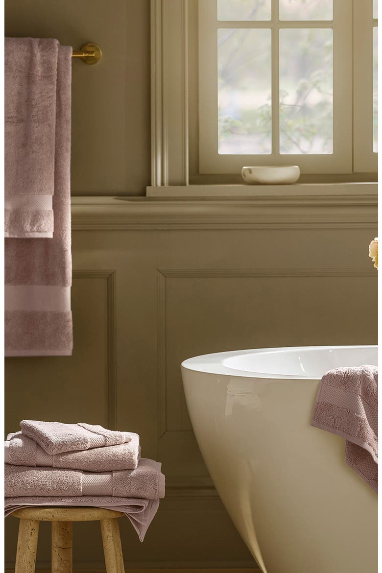 Plush Cotton Bath Towel Set, Alternate, color, DUSTY ROSE