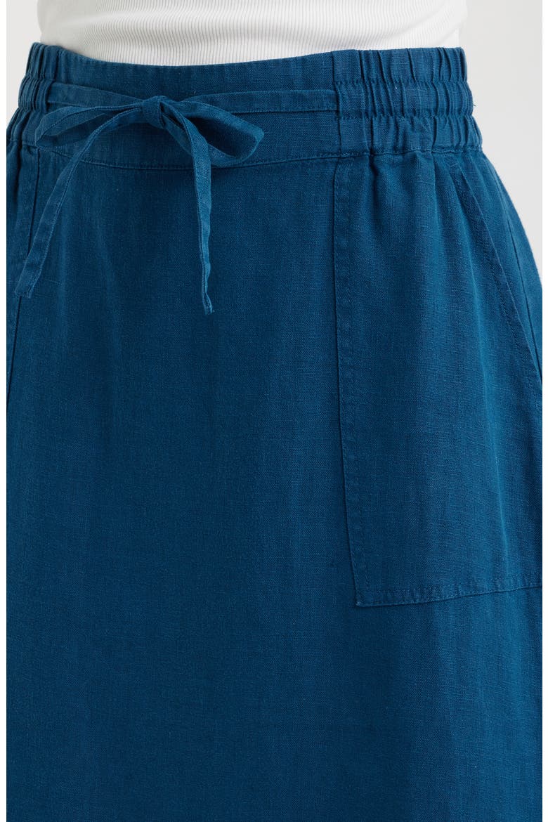 Pepper Moth Linen Skirt, Alternate, color, OCEAN DRIFT
