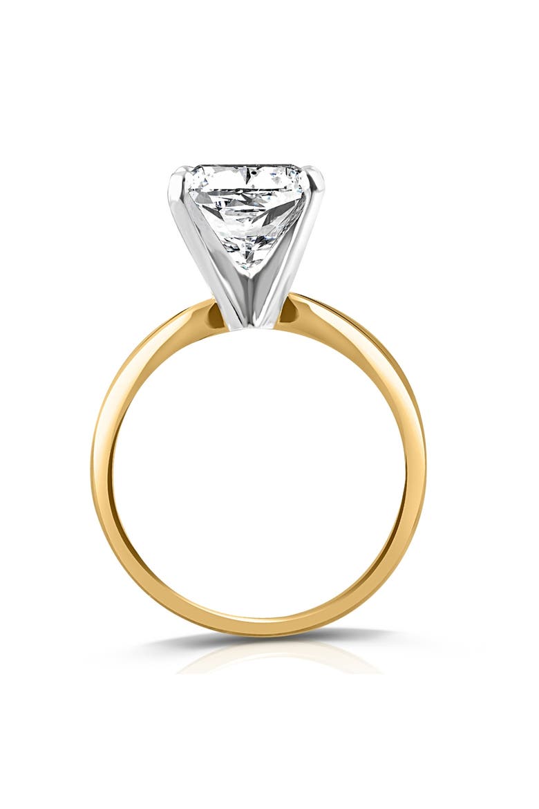 4 Ct 14k Two Tone Certified Lab Grown Cushion Diamond Engagement Ring, Alternate, color, 14k Yellow Gold
