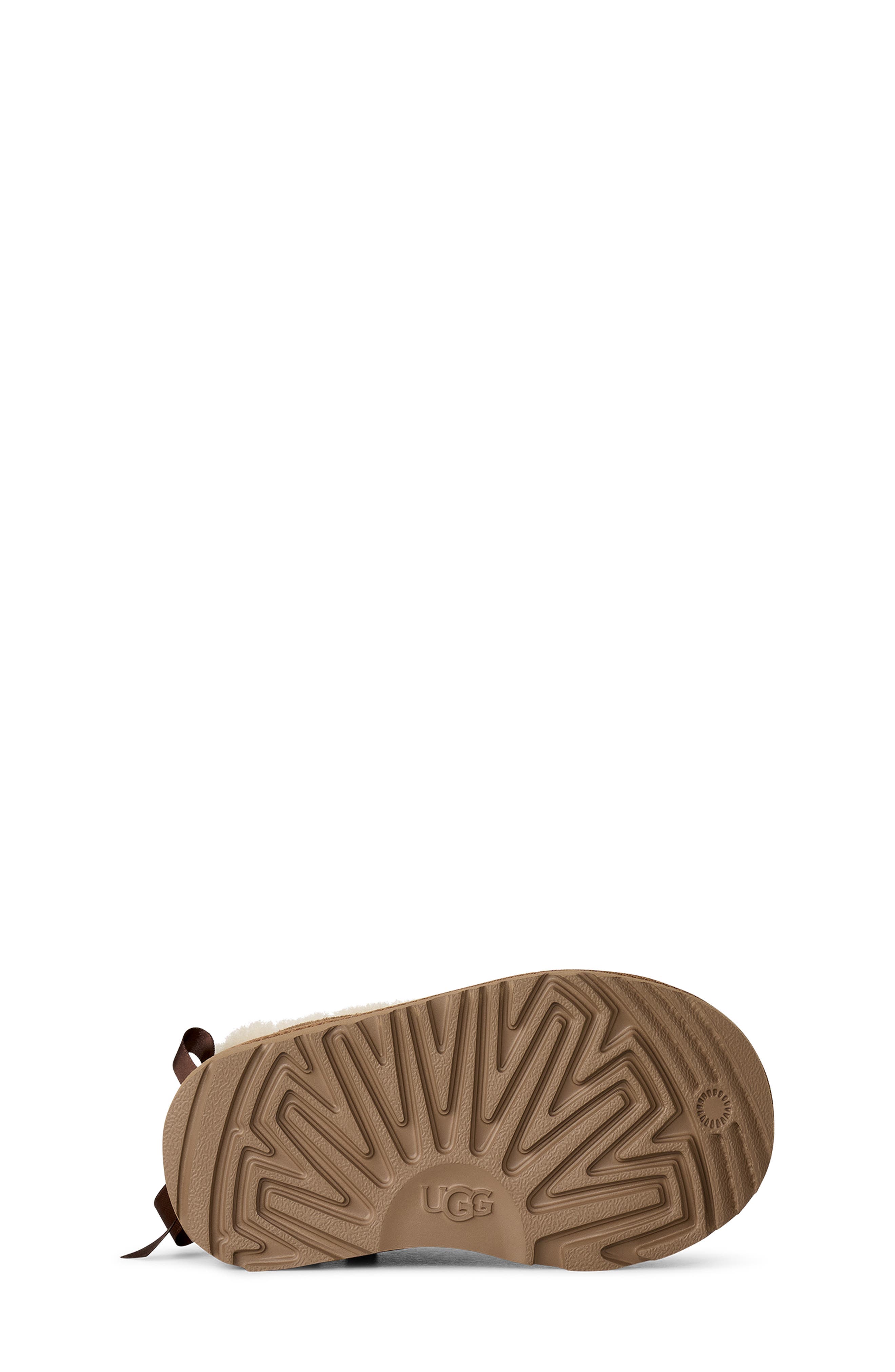 Kids' Ultra Mini Bailey Bow Genuine Shearling Boot, Alternate, color, CHESTNUT