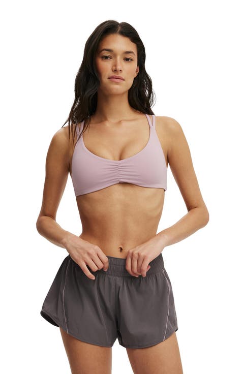 Women's Active Ultra Soft Scrunch Front Strappy Crop
