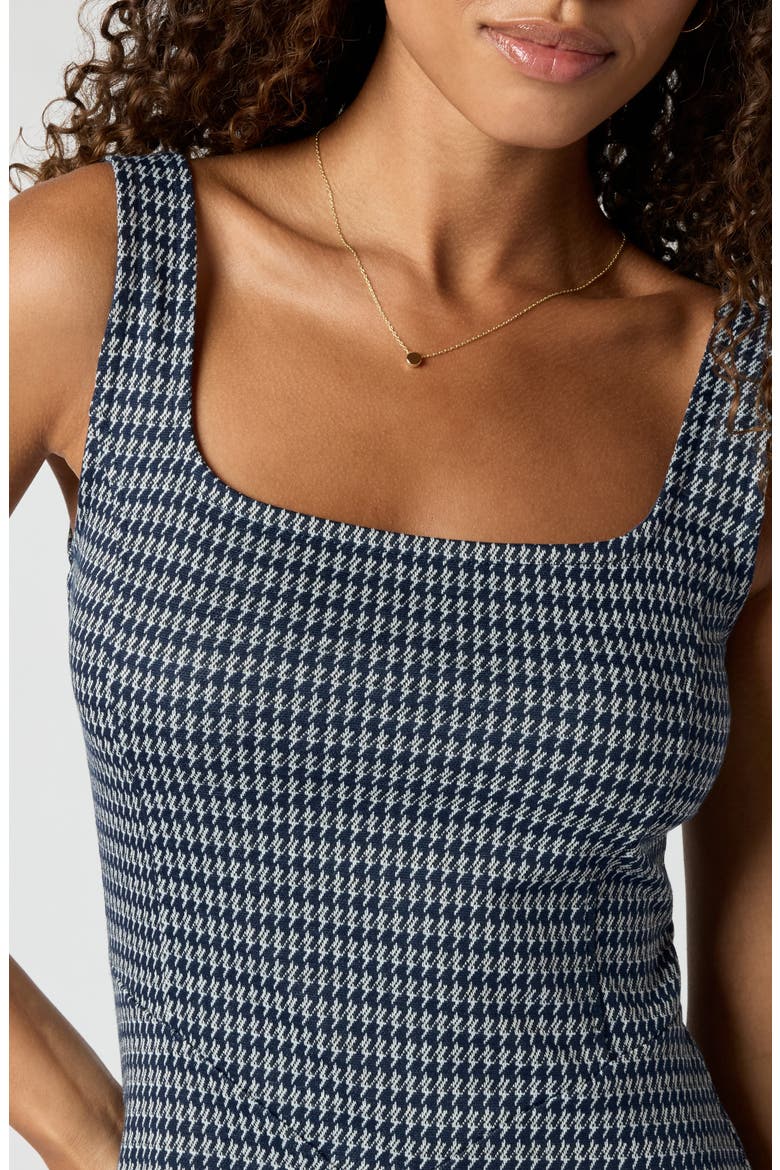 Houndstooth Sleeveless Minidress, Alternate, color, NVY SM HNDSTOTH