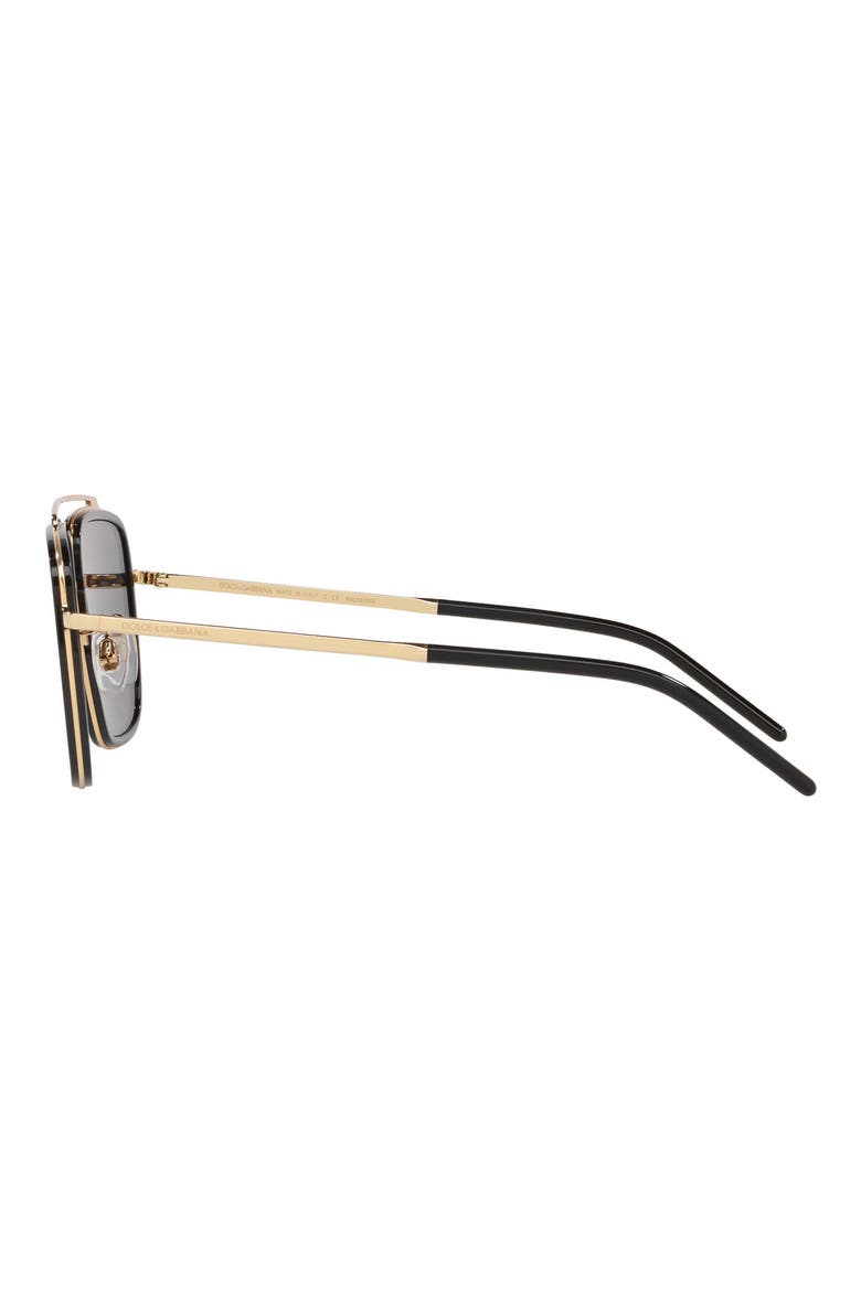 57mm Polarized Navigator Sunglasses, Alternate, color, GOLD/ BLACK/ GREY