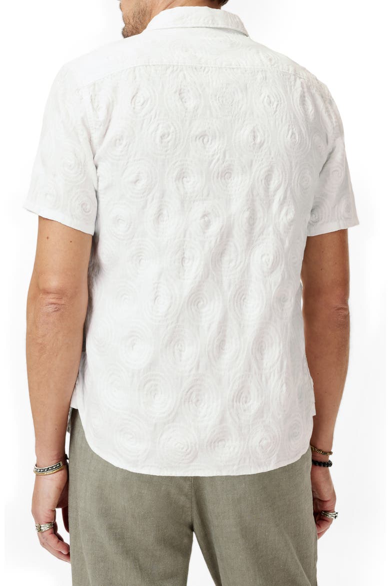 Sean Cotton & Linen Short Sleeve Button-Up Shirt, Alternate, color, CHALK