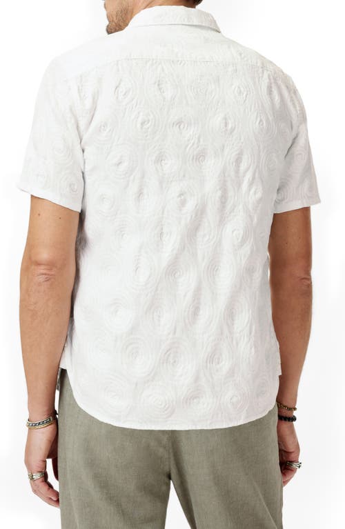 John Varvatos Sean Textured Short Sleeve Shirt In Chalk