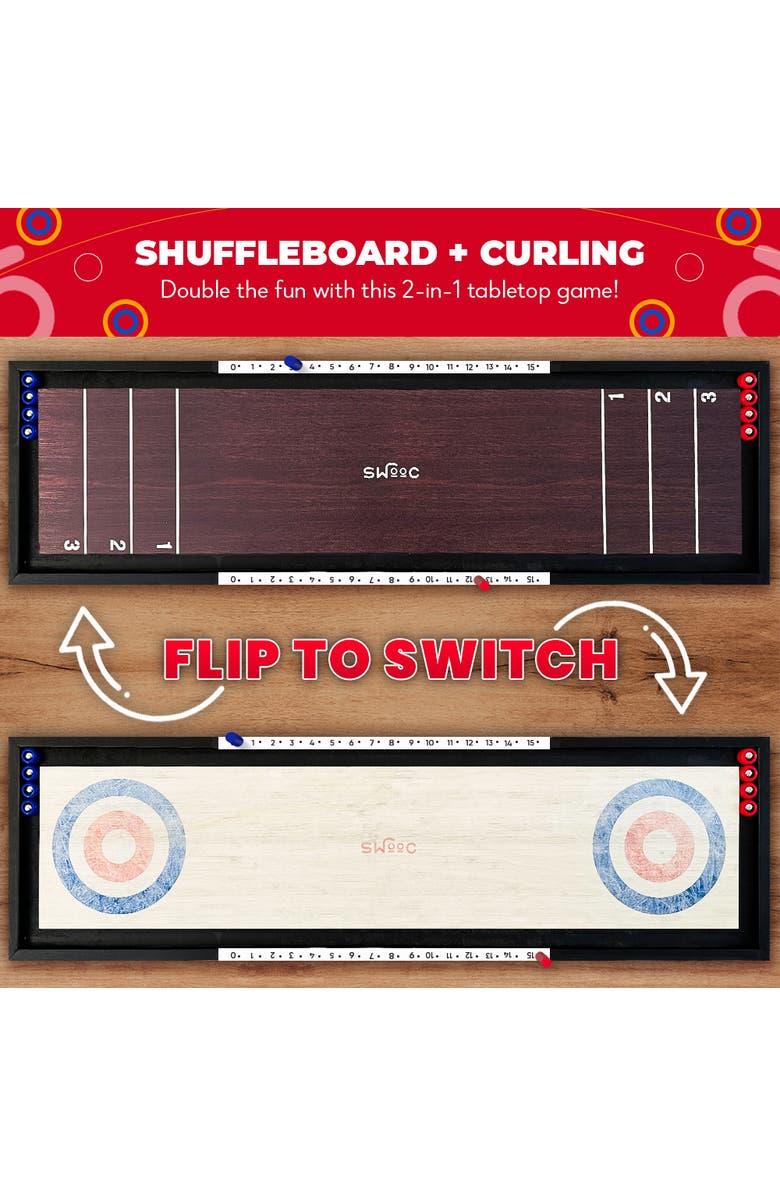 Swooc Games 2-in-1 Premium Shuffleboard and Curling Game, Alternate, color, 