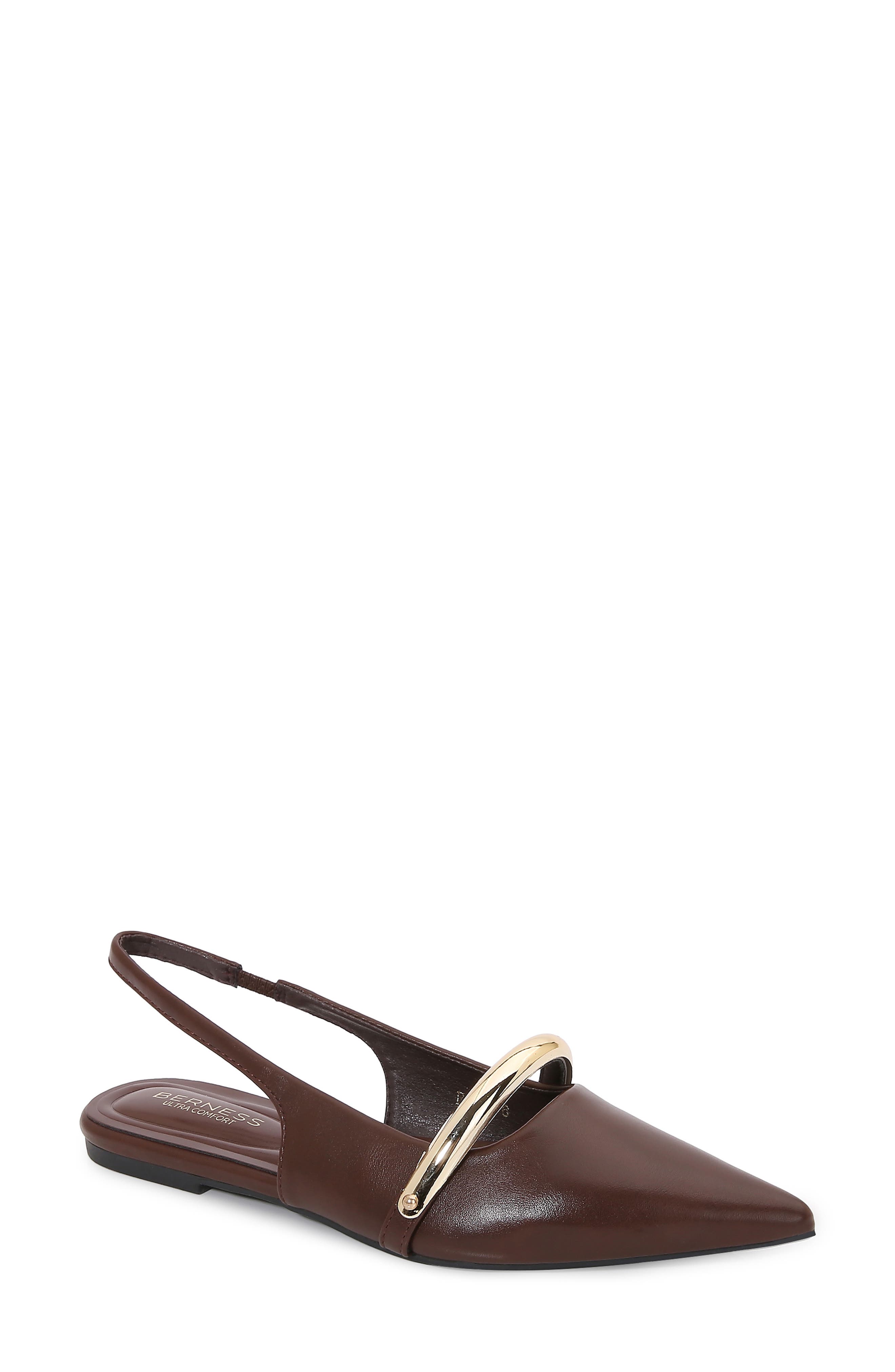 Berness Reina Slingback Flat In Brown