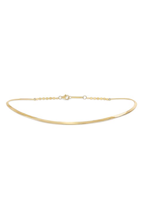 14k Gold Thin Choker