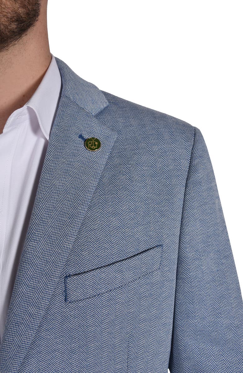 CRICKETEER Herringbone Stretch Sport Coat, Alternate, color, Navy