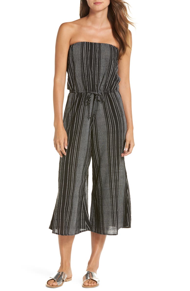 Elan Strapless Cover-Up Culotte Jumpsuit, Main, color,