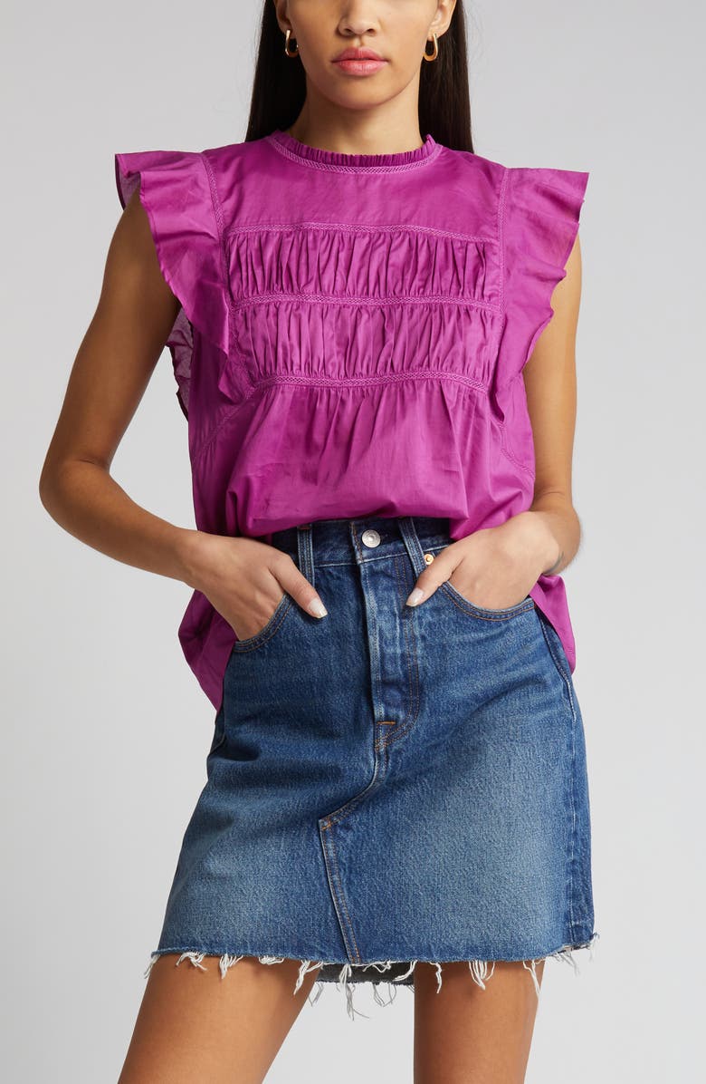 Rails Filomena Ruched Cotton Blouse, Alternate, color, 