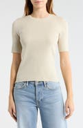 WISHLIST Ribbed Short Sleeve Knit Top