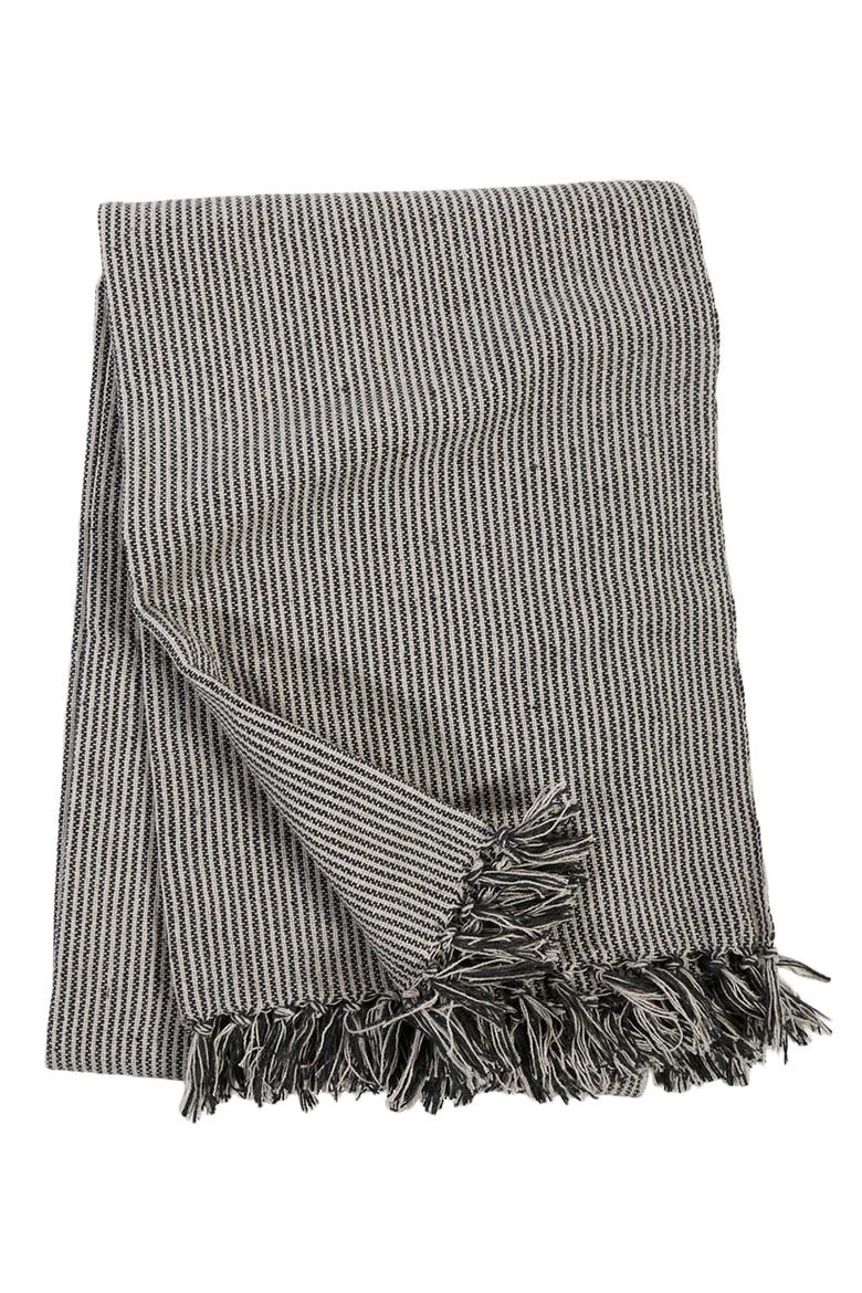 James Oversize Cotton Blend Throw Blanket, Main, color, IVORY/ CHARCOAL