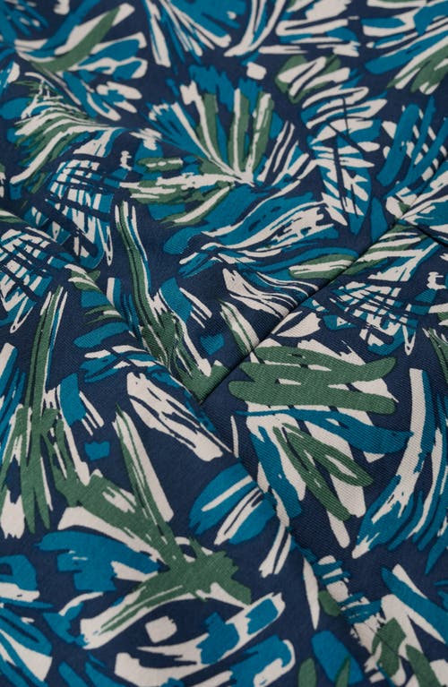 Seasalt Cornwall Veronica Print Stretch Organic Cotton Jersey Midi Dress In Green
