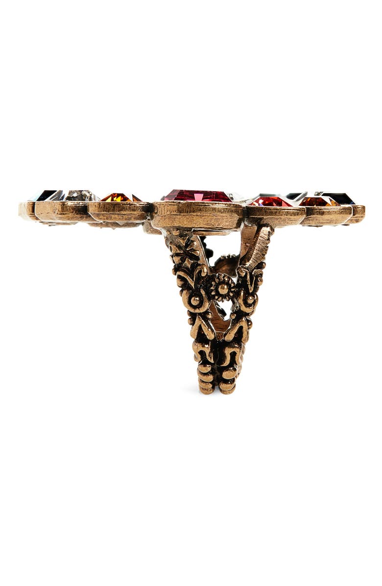 Gucci Fashion Show Double-G Colored Crystal Ring, Alternate, color,