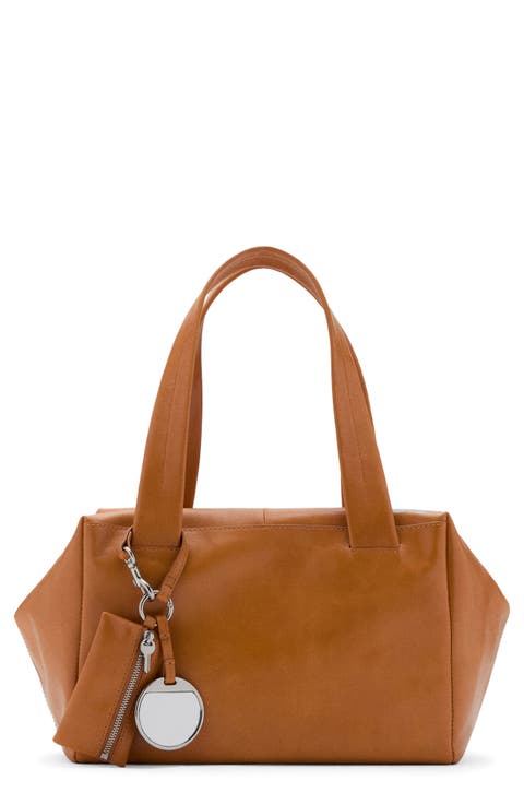 Medium Leather Shoulder Bag with Removable Pouch & Mirror